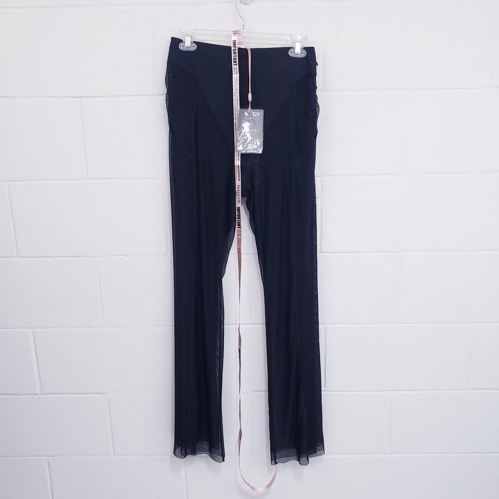 House of CB Women's Avalon Mesh Pants Black Size Large 8/10 SB9447 NWT